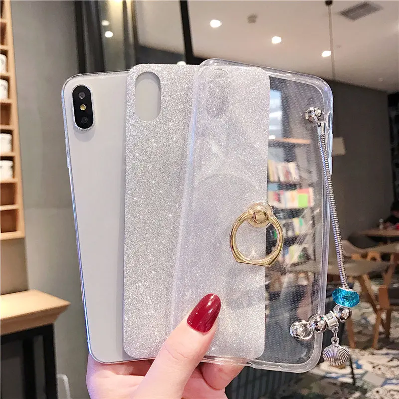 Чехол-накладка для Huawei P30 Pro P20 Lite P10 Plus Enjoy 7S P8 P9 Mini 2017 P smart 2019 Z с блестящим кольцом |