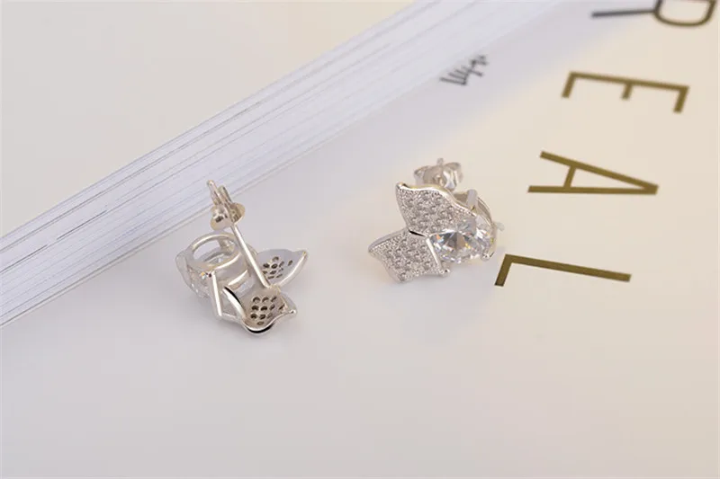 Женские серьги гвоздики с кристаллами TJP модные из стерлингового серебра 925 пробы