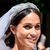 luxury austrian rhinestone meghan princess crown crystal bridal tiaras crown diadem for women wedding hair accessories jewelry