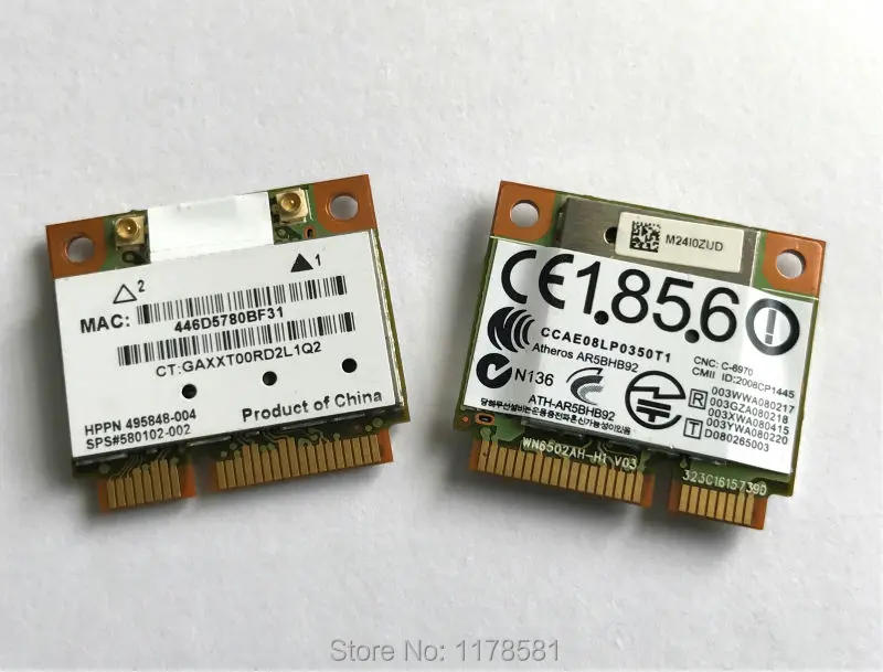 Atheros AR5BHB92 AR9280 AR5009 Двухдиапазонная 2 4G/5 ГГц 802.11a/b/g/n 300Mbp беспроводная Wi Fi половинная