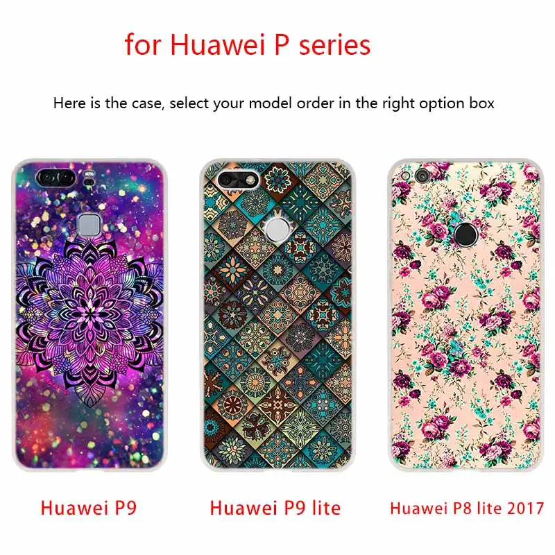 Мягкий чехол для Huawei P40 P30 P20 Pro P10 Lite e Plus P Samrt Z 2020 2019 с цветочным рисунком Мандала