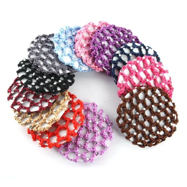 Newest 2020 Women Lady Girl Beautiful Bun Cover Snood Hair Net Ballet Dance Skating Crochet With Diamond #2019.7.16 |
