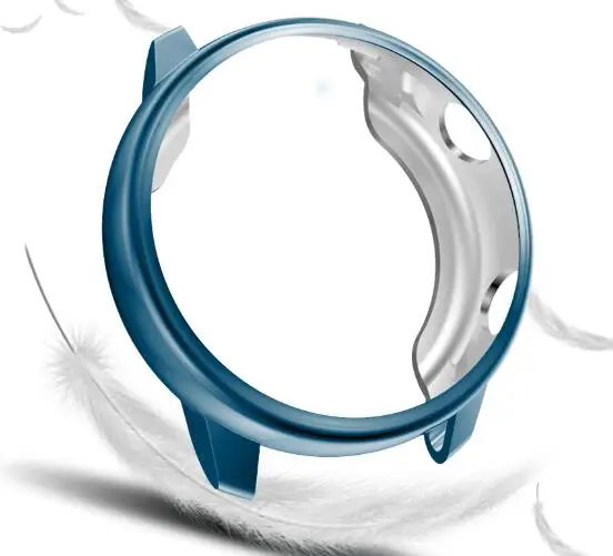 Blue Чехол для часов, бампер, чехол, Аксессуары для samsung Galaxy Active Watch, защитный чехол, покрытие из ТПУ, Встроенный протектор экрана - Цвет: Blue