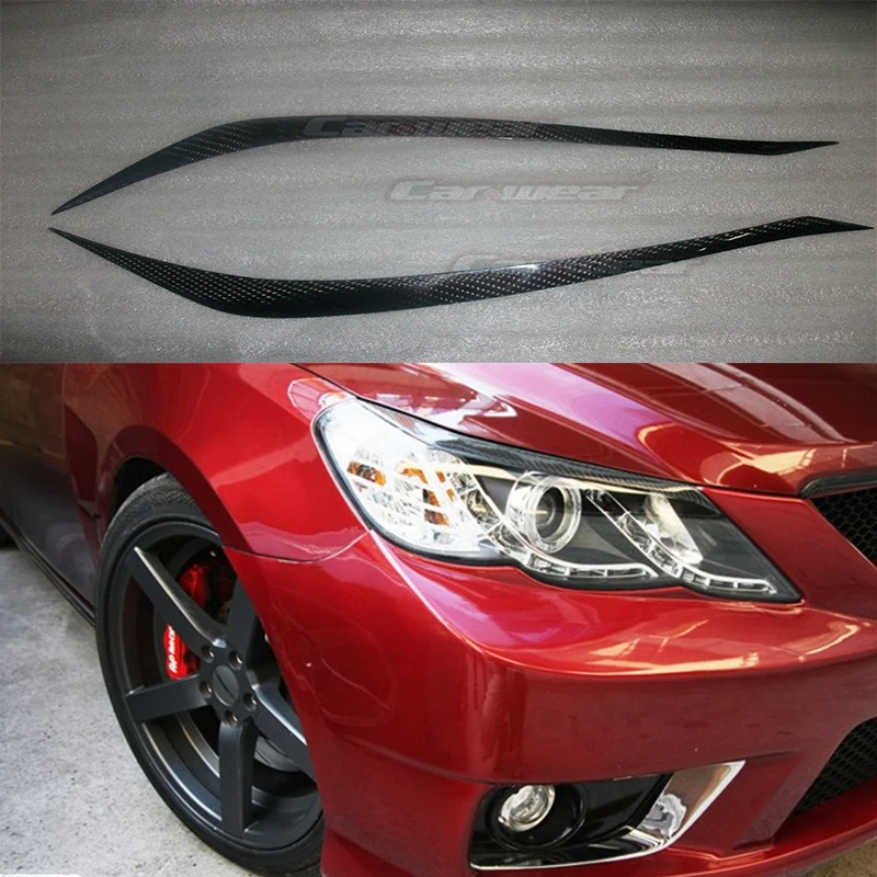 

Carbon Fiber Car Headlight Eyelid Eyebrows Cover Trim Sticker for Toyota Reiz Mark X 2010-2012