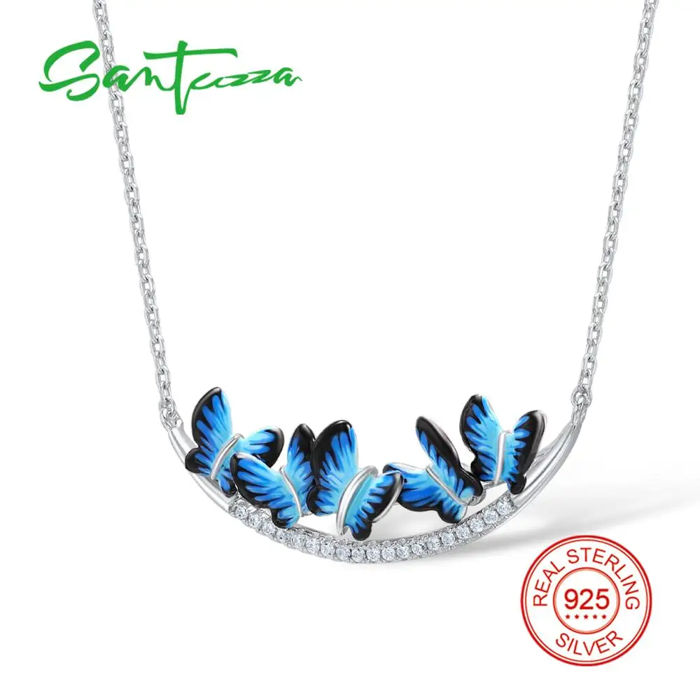 Ожерелье для женщин с серебряными бабочками ожерелье белыми кубическими камнями