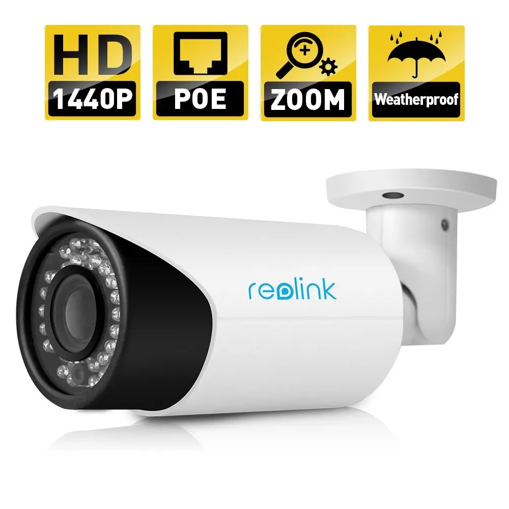 Free Shipping Reolink RLC-411 4MegaPixels IP Camera Outdoor Support POE 4x Optical Zoom Night Vision 130feet | Безопасность и