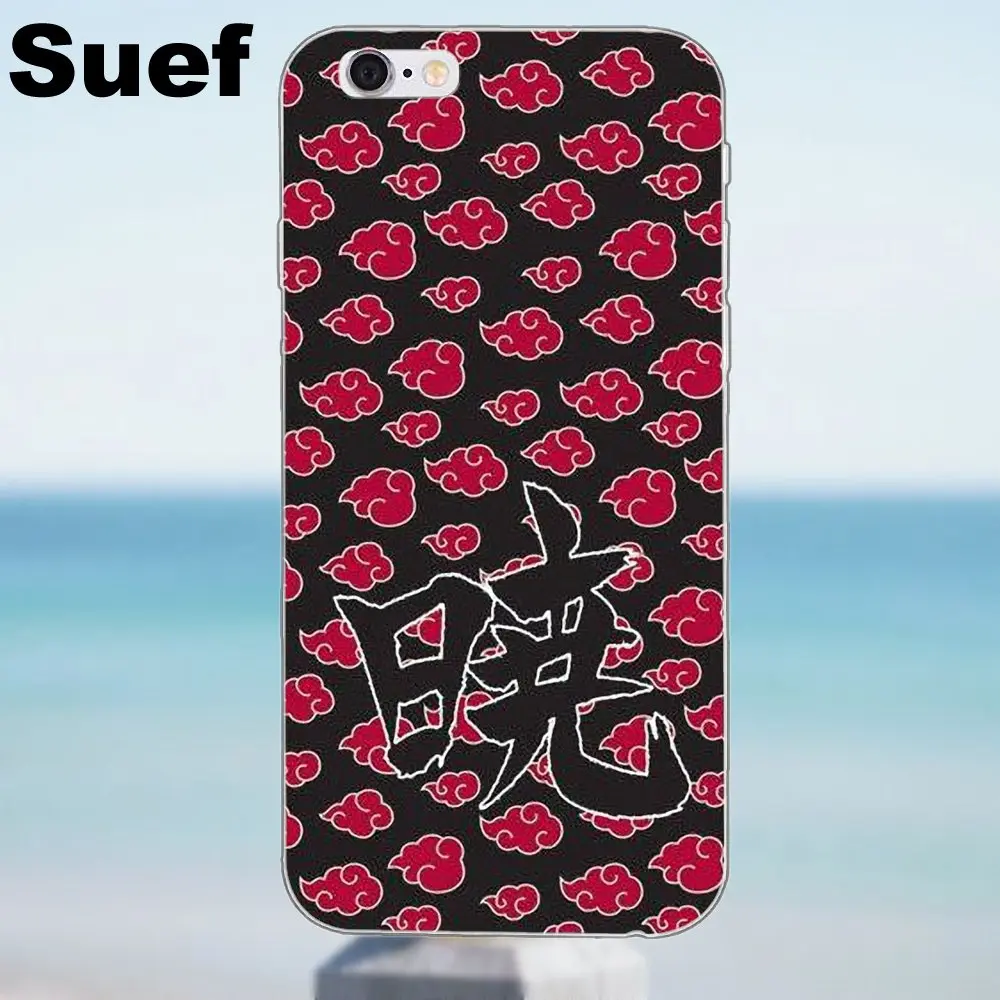 Наруто Логотип Akatsuki мягкий чехол для iPhone 4 4S 5 5S 5C SE 6 6S 7 8 Plus X Samsung Galaxy A3 A5 J1 J3 J5 J7 2016 2017