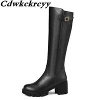 promotion winter new style fashion thin and thin high boots english chivalry boots winter boots for girls plus size 34 46