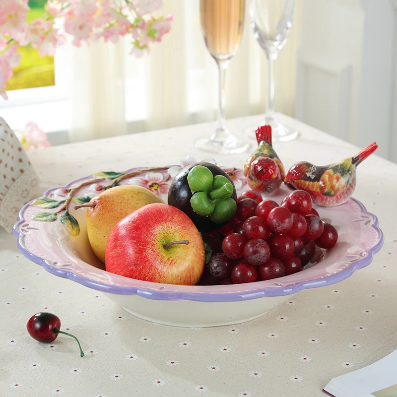 Керамическая тарелка для фруктов с красной птицей фарфоровая любимых животных