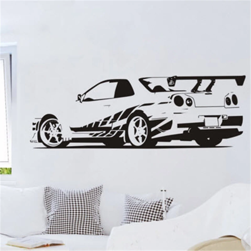 2018 горячая Распродажа наклейки на стену для детских комнат Gtr Skyline спортивный
