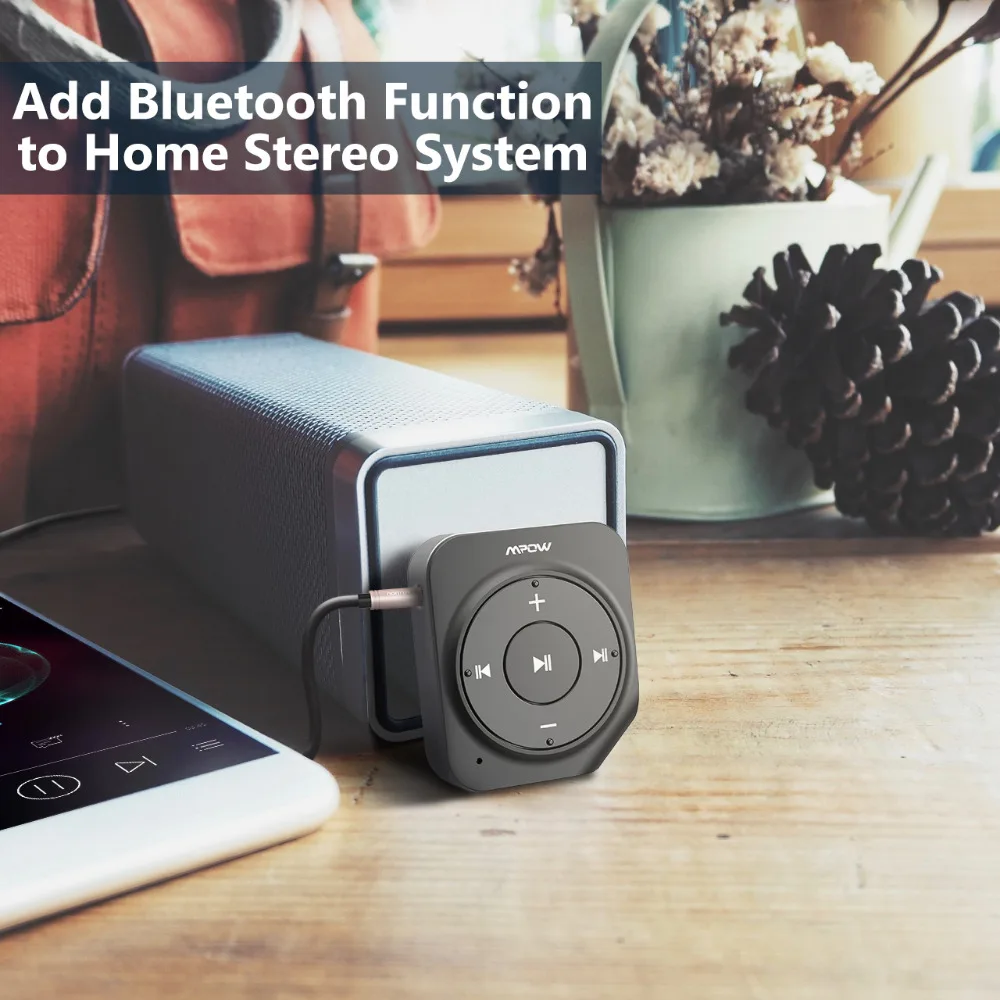 Автомобильный аудиоадаптер Mpow Bluetooth V4.1 встроенный 2 микрофона время