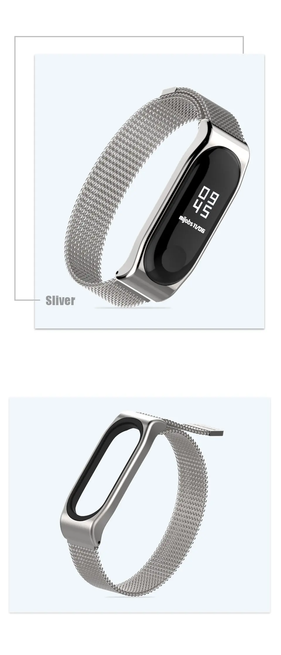 Mi Джобс mi Band 3 ремешок браслет для Xiaomi mi Band 3 металлический ремешок на руку безвинтовое нержавеющая сталь браслеты mi Band 3