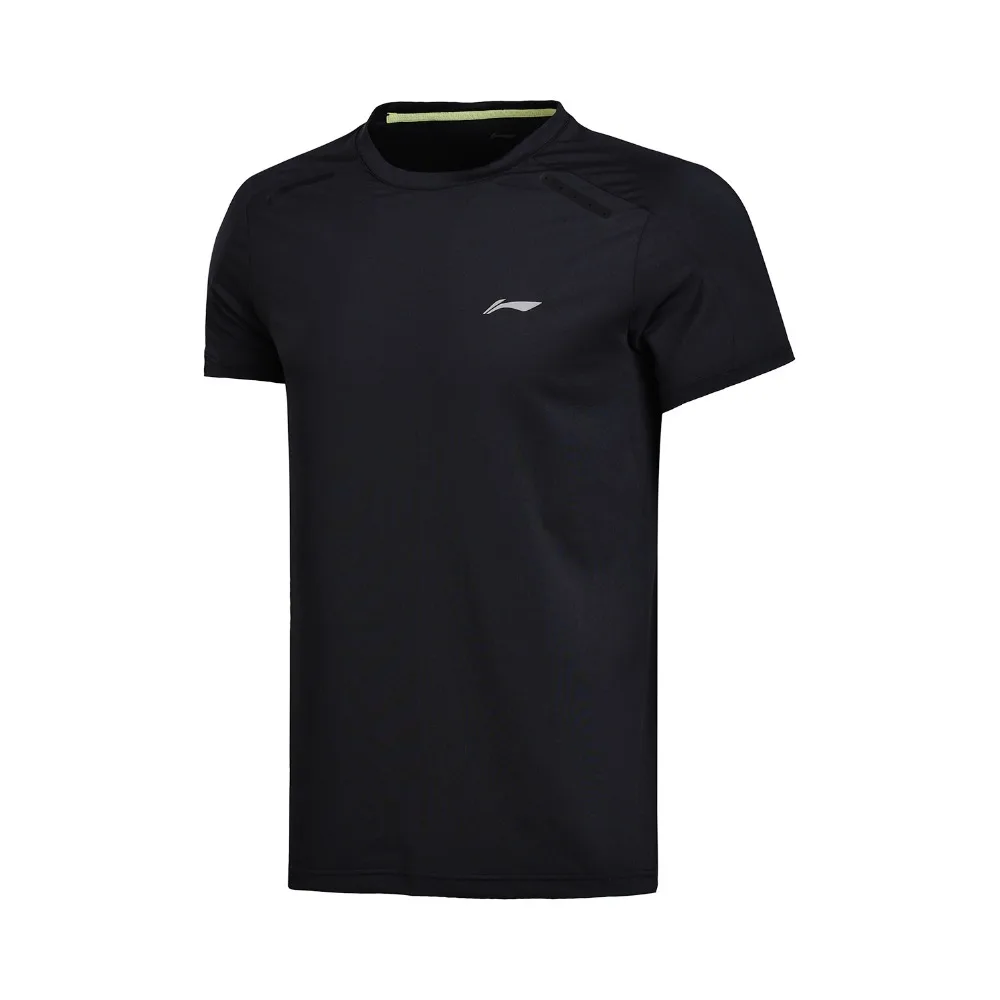 Li Ning мужская тренировочная серия Футболка Slim Fit дышащий комфорт подкладка