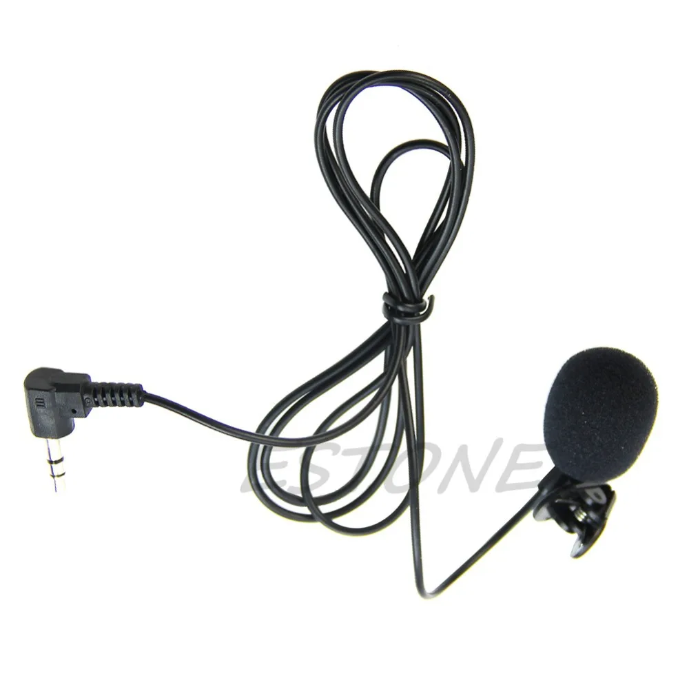

3.5mm Clip On Mini Microphone Lapel Tie Hands Free Lavalier Mic For Laptop PC BK M5TB