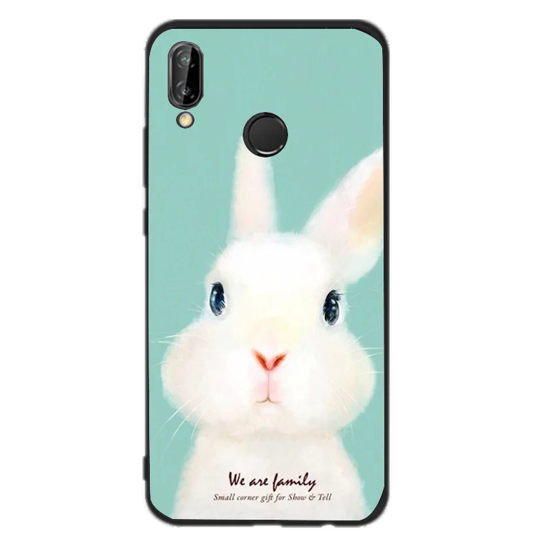 Чехол для huawei P smart с мультяшным принтом силиконовый милый кролик медведь