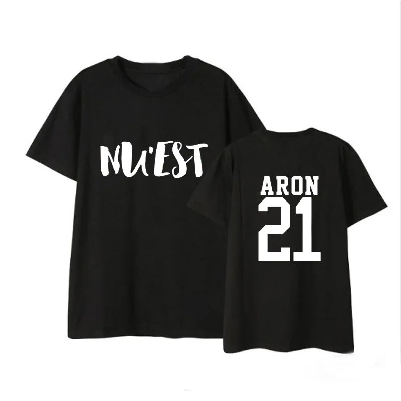 Новинка kpop Nuest Album Canvas aid футболка с коротким рукавом Aron Ren принтом мужские и
