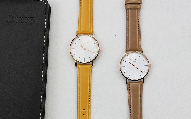 Часы CHRONOS мужские женские модные повседневные спортивные часы классические кожаные кварцевые наручные часы розовое золото