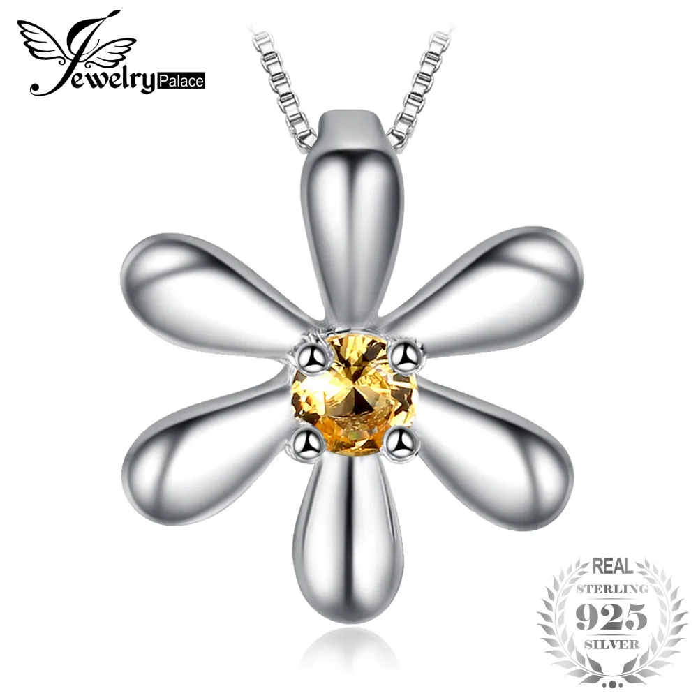 Jewelrypalace цветы 0.1ct создан оранжевыми сапфирами кулон Цепочки и ожерелья