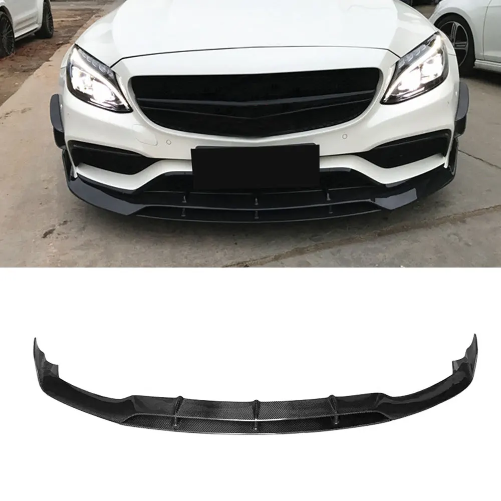 C Класс углеродного волокна передний бампер спойлер для Mercedes Benz W205 C63 AMG C180 C200 C260 15-17 стайлинга автомобилей