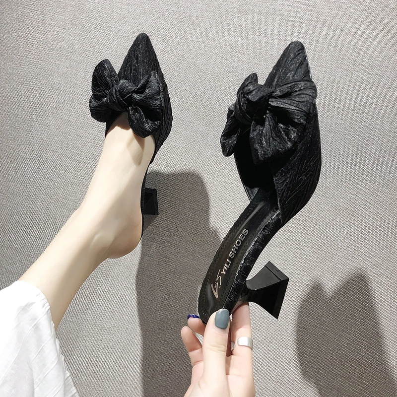 Брендовая Дизайнерская обувь Новинка Дизайнерские женские лук поверхность с