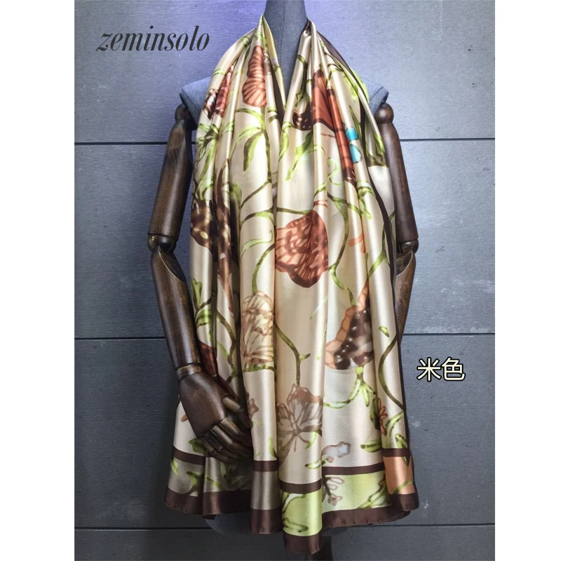 2019 Модный женский шарф из 100% чистого шелка бандана Женская Роскошная брендовая