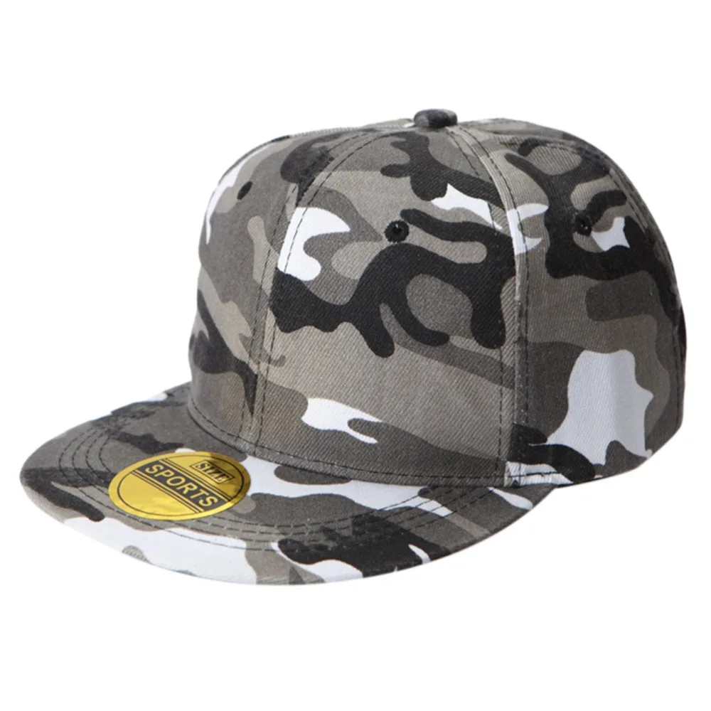 

2021 Camouflage Snapback Polyester Cap Blank Flat Camo Baseball Cap With No Embroidery Mens Cap And Hat For Men And Women