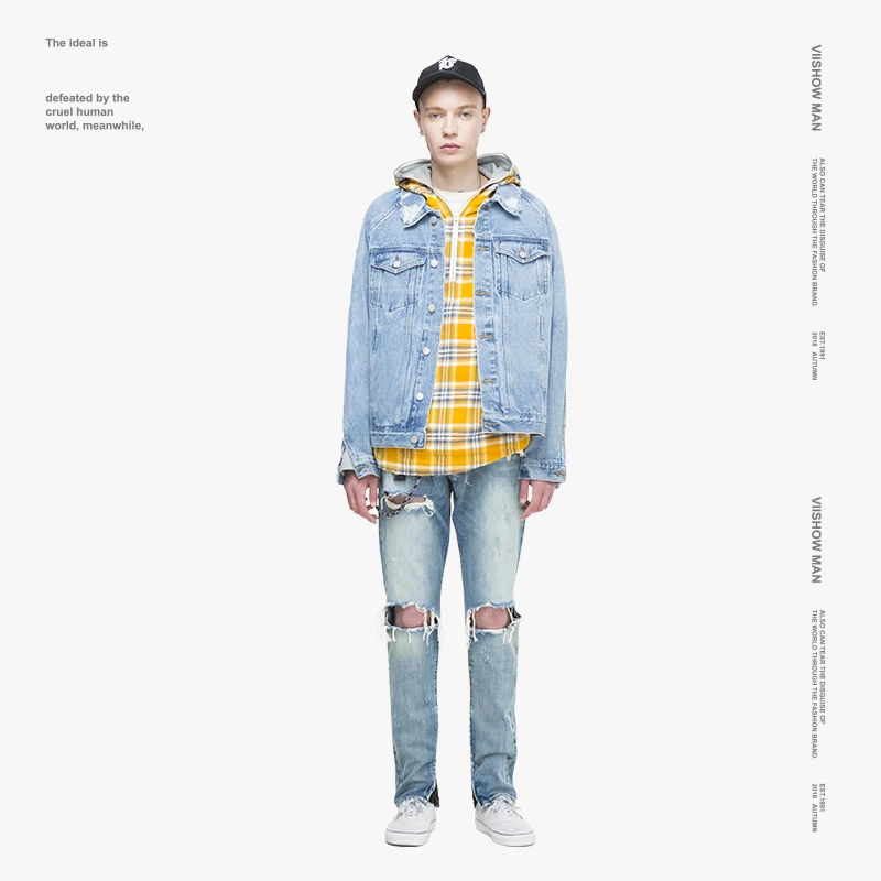VIISHOW уличная мужская куртка Брендовые джинсовые мужские куртки Veste Homme 2018 новые