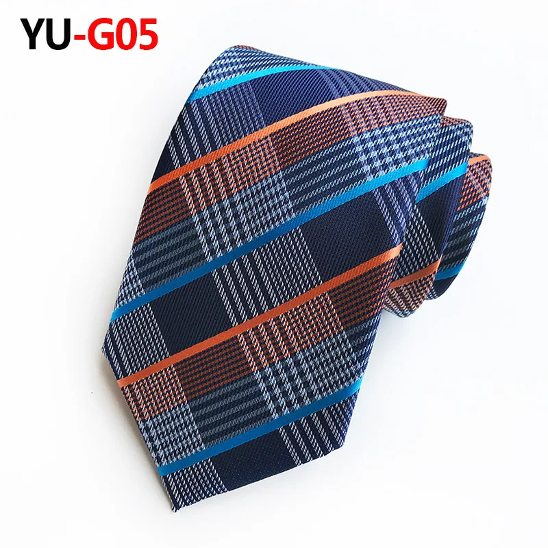 YUG05 Шелковый мужской галстук, 8 см., в клетку, с узором пейсли, в полоску, с геометрическим рисунком, для шеи, галстуки для мужчин, галстук, классическая одежда, деловой, свадебный галстук, вечерние галстуки - Цвет: YUG05