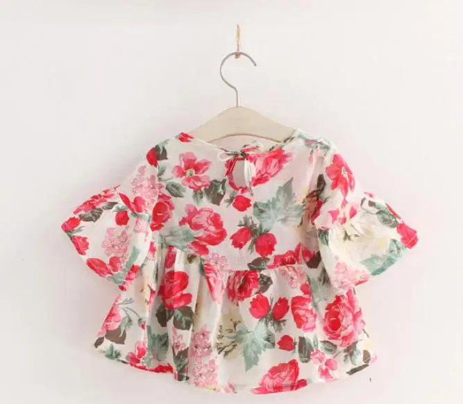 2019 футболка для девочек топ с рукавом цветочным орнаментом штаны летнее платье