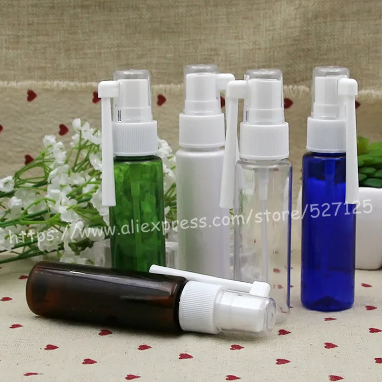 Флакон для образцов ПЭТ красивых цветов 30 мл с белым пластиковым распылителем