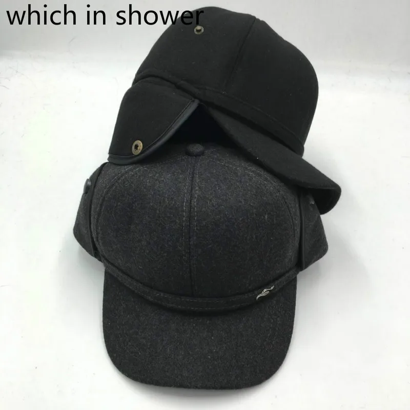 What in shower бейсболка с ушками для пожилых людей Толстая теплая Русская Шапка-бомбер