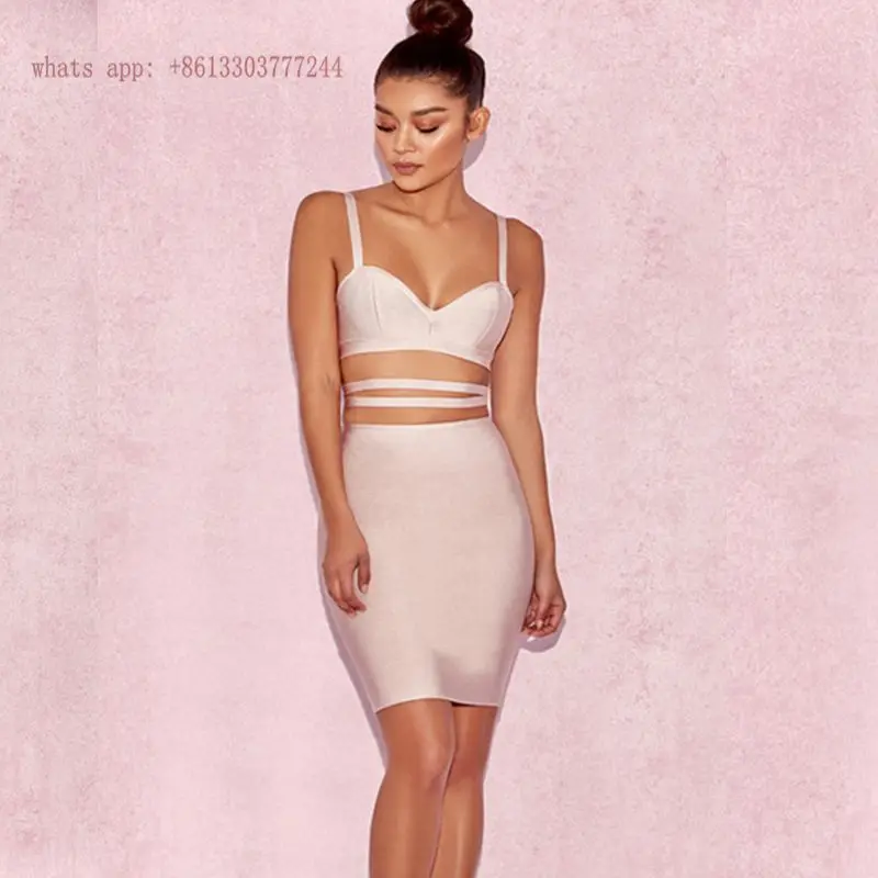Обнаженная 2017 Для женщин пикантные Бандажное платье бежевый С НАБОРНЫМИ