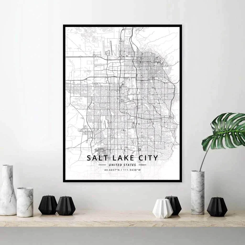 Salt Lake City US Map Poster | Дом и сад