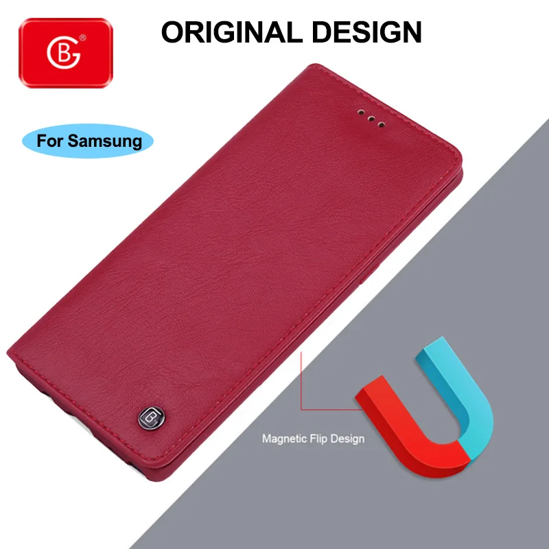 Магнитный флип-чехол для Samsung Galaxy Note8 S10 S9 S8 Plus роскошный чехол-бумажник с