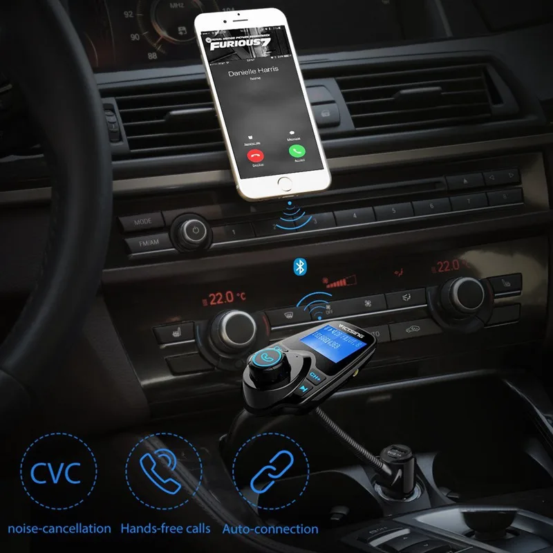Беспроводной автомобильный радиоприемник VicTsing Bluetooth fm передатчик mp3 плеер