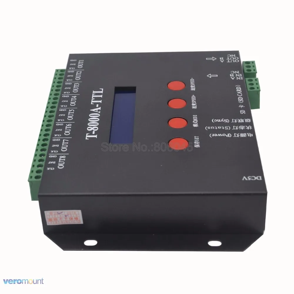 Светодиодный RGB контроллер T8000A 8192 пикселей для WS2812B WS2811 TM1804 LPD6803 IC Pixel светодиодной