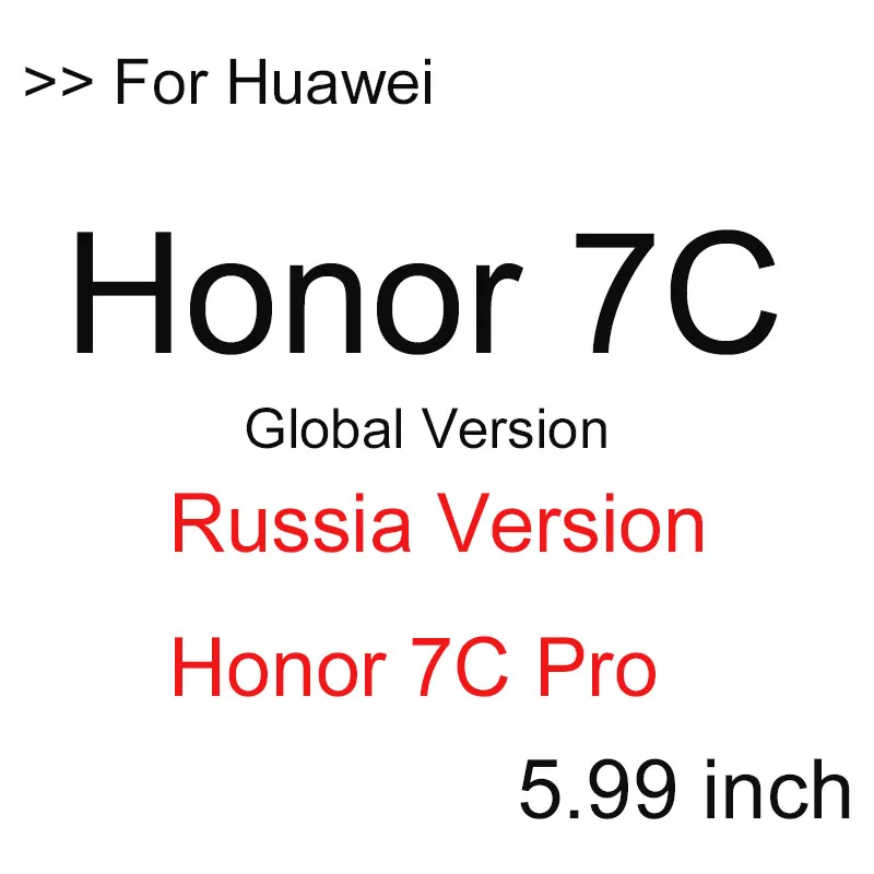 9 H закаленное стекло для huawei Honor 7X Honor 7A 7C Pro 7 7i Защитная пленка для экрана на Hauwei Honor7 Honor7i Honor 7 cpro - Цвет: Honor 7C