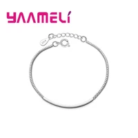 korea thin chains girls bracelets with simple bar stick design real 925 sterling silver fashionable women jewelry