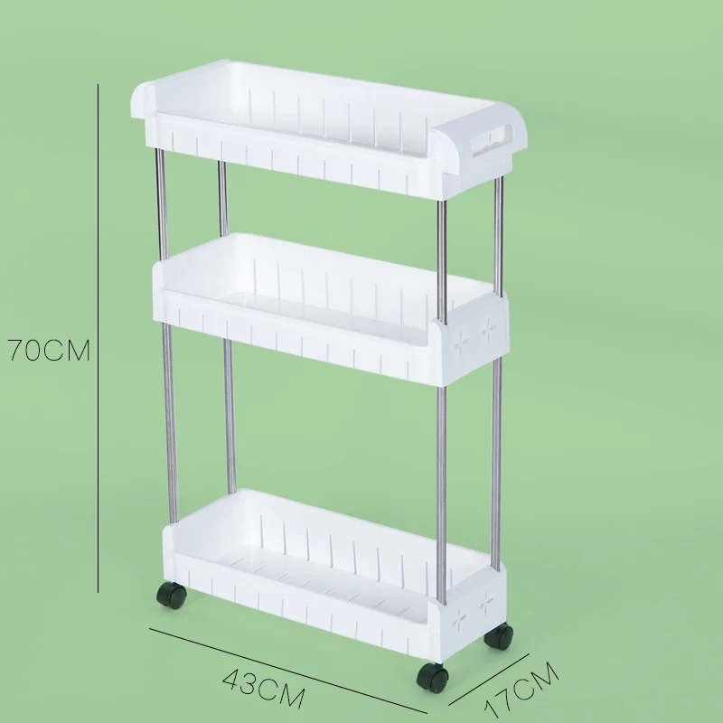3 layer A1 колесная Мобильная полка для туалета, ванной комнаты, Пластиковая Полка для хранения на холодильник, Полка для кухни, отделочная полка для сэндвичей, wx8200949 - Цвет: 3 layer