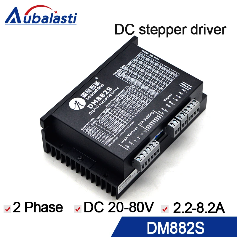 2 фазный DC драйвер шагового двигателя leadshine DM882S 20 80V 8.2A 0.1A шаговый используется для