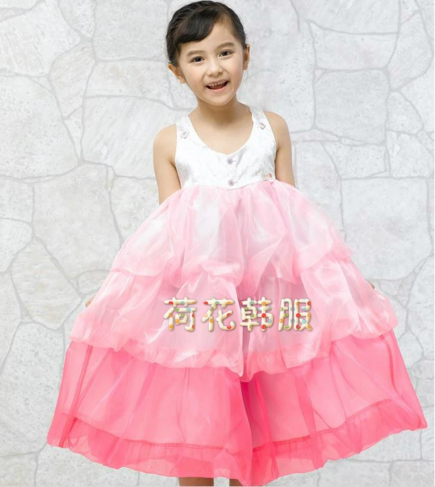Girls Tutu Dress Princess Flower Girl Wedding Birthday Party Kids Dresses Korea Traditional Hanbok for Children |