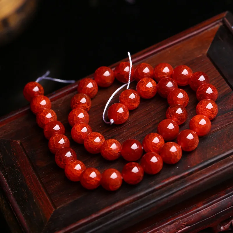 6-16 мм Круглые граненые Хрустящие красные бусины из агата натурального камня для