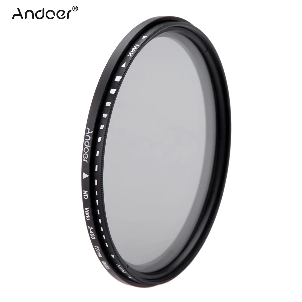 Переменный фильтр Andoer 77 мм ND Fader ND2 to ND400 для цифровой зеркальной камеры Canon Nikon |