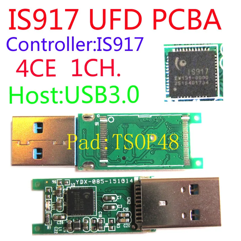 USB флеш накопитель PCBA подушечки для одноканальный контроллер IS917 4 чипа USB3.0 PENDRIVE DIY