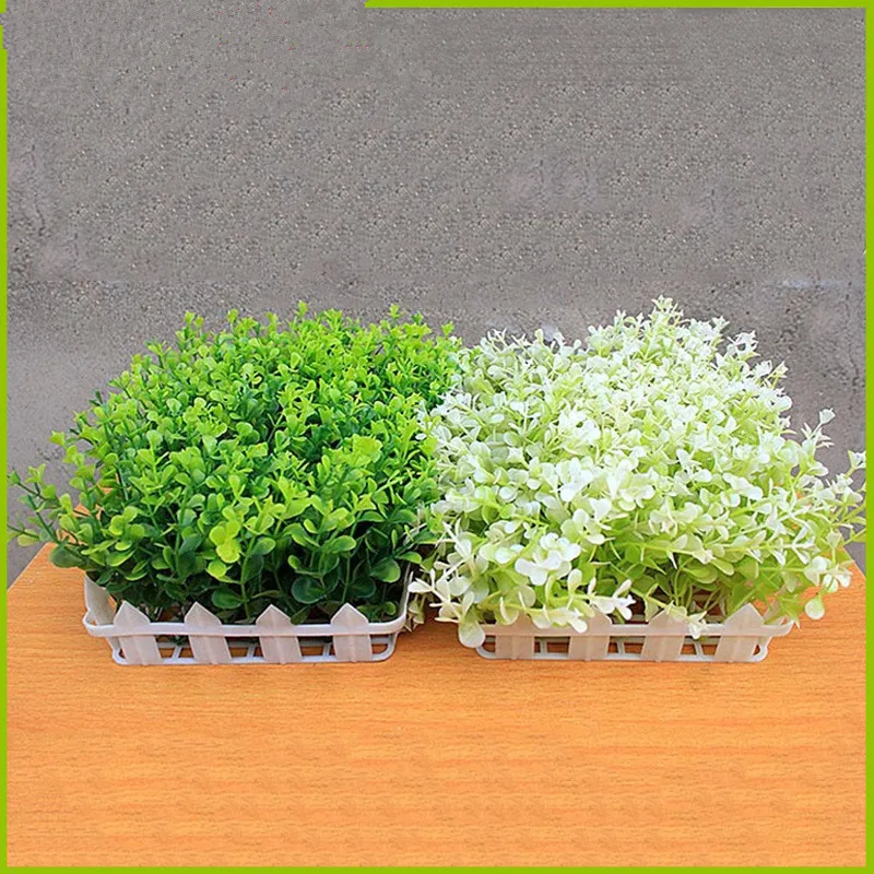 Artificial plants Potted Grass Money grass Fence simulation flower green potted bonsai Home Decor White Set | Дом и сад