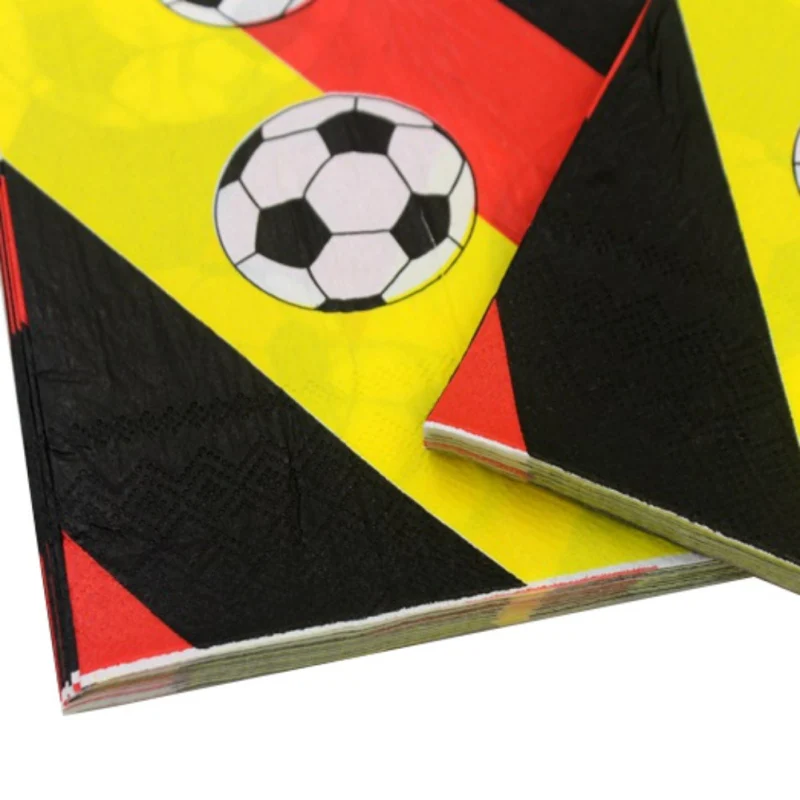 

20pcs/lot Football Napkins Kids Birthday Wedding Party Supplies Football Paper Napkins Happy Birthday Party Decoration new