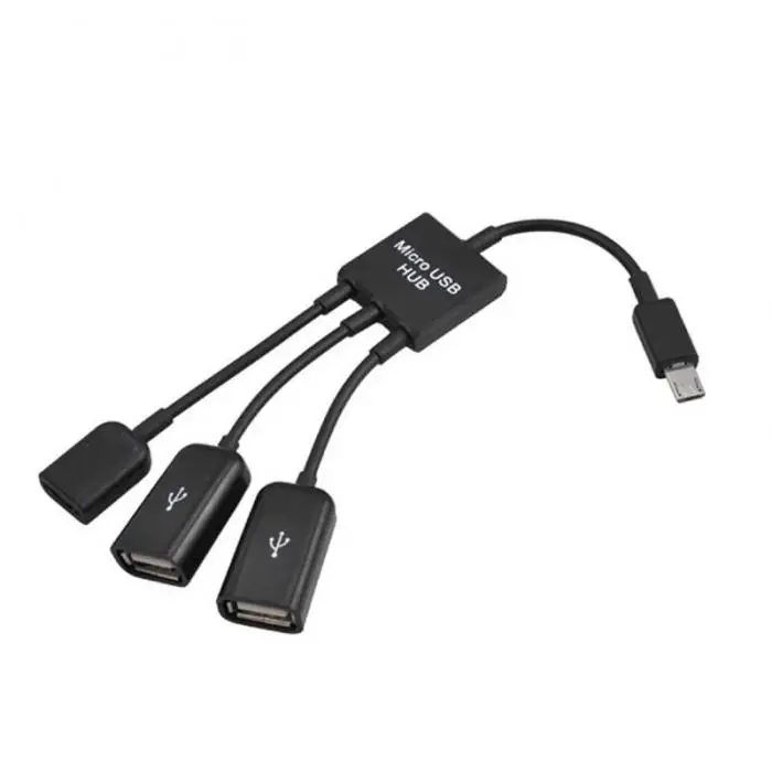3 в 1 микро usb-хаб папа-мама и двойной USB 2,0 адаптер хоста OTG кабель