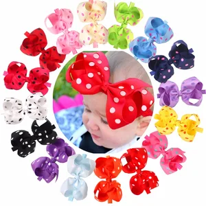 Повязка на голову с большим бантом для девочек, 16 шт., повязка на голову с 6-дюймовым бантом, милая эластичная повязка для волос для новорожденных детей
