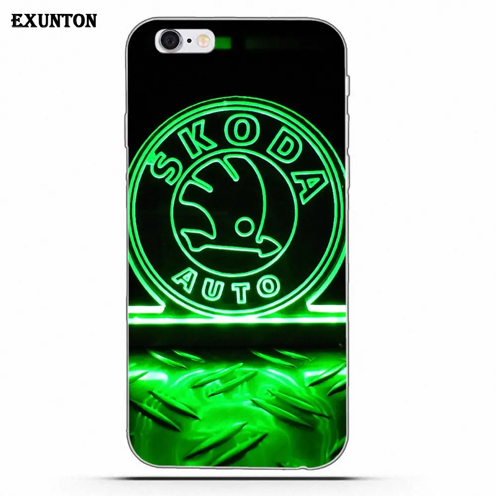 as picture Мягкий модный логотип Skoda для Apple iPhone 4 4S 5 5C SE 6 6S 7 8 Plus X для Apple iPhone 4 4S 5 5C SE 6 6S 7 8 Plus X - Цвет: as picture