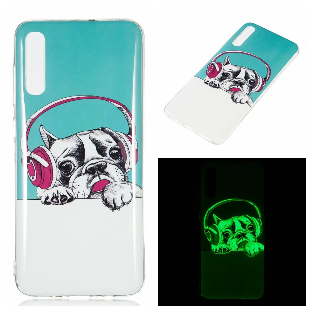 Luminous Phone Case For Samsung A20 A30 A40 A50 A70 M10 M20 M30 Protective Soft TPU Silicone Coque caso Global Back Cover etui |